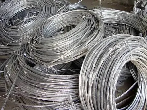 Coiled wire scrap sorted by metal