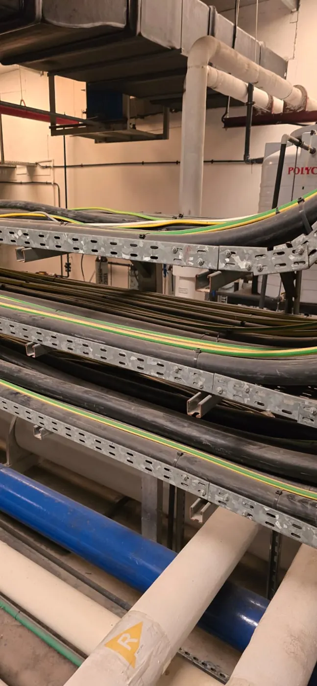 Cable tray and wiring surplus