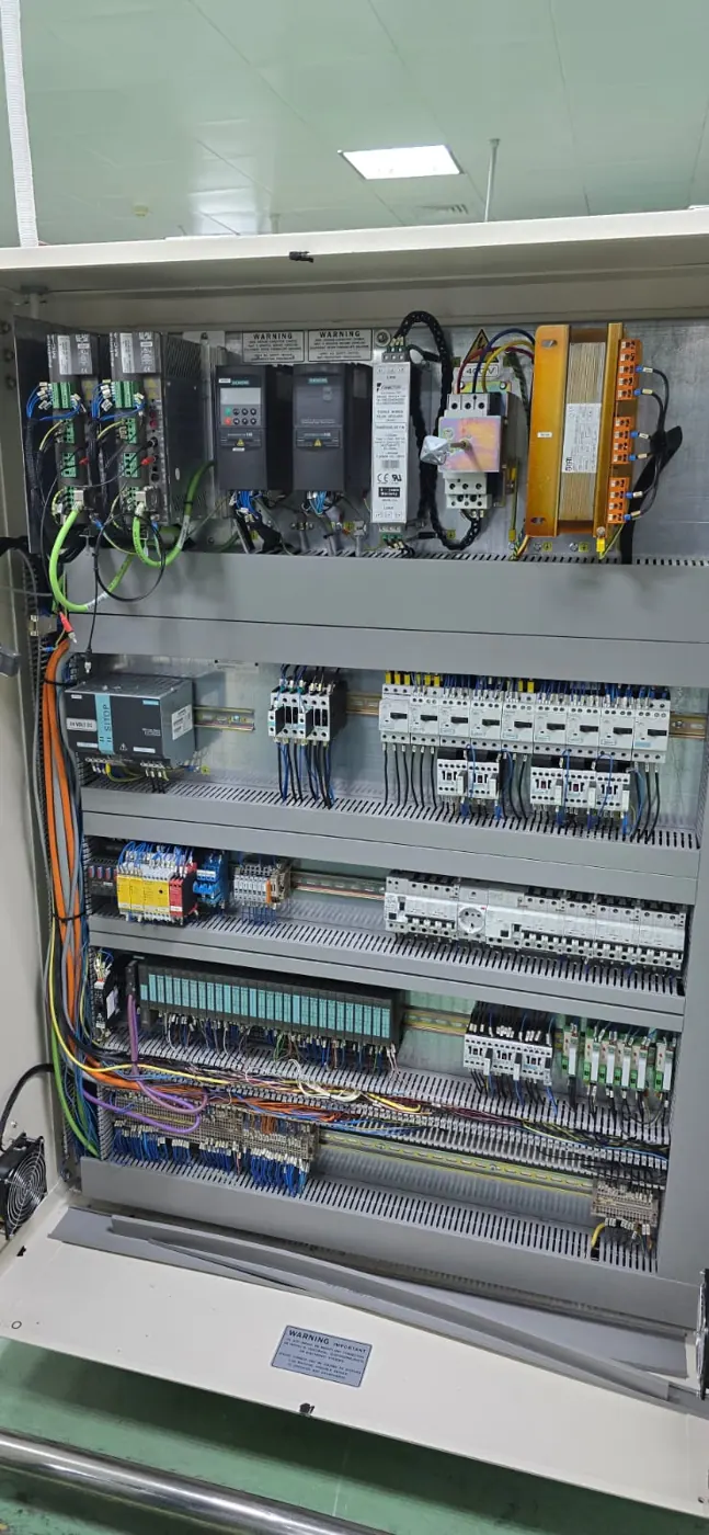 Control panel with breakers and contactors