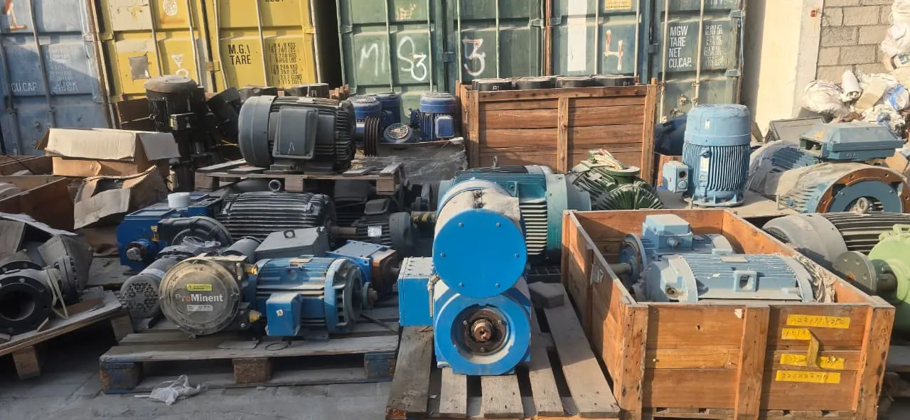 Workshop motors and machinery typical of Ajman industrial areas