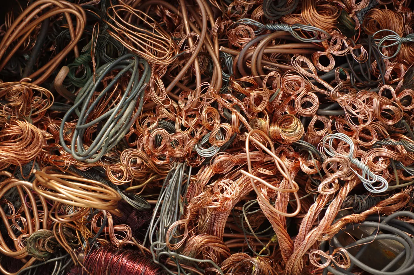 Copper wire scrap sorted for grading